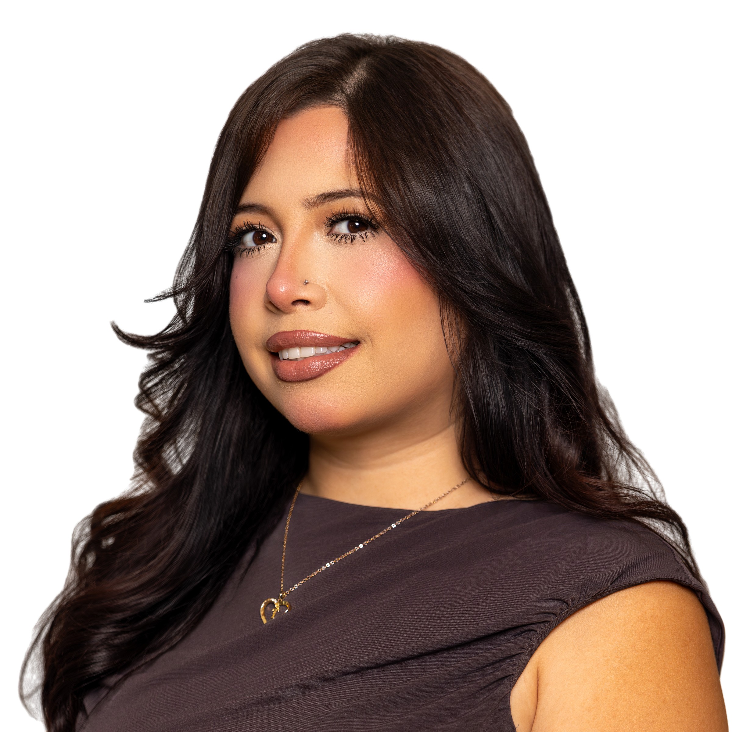Latina business professional in a refined studio branding portrait